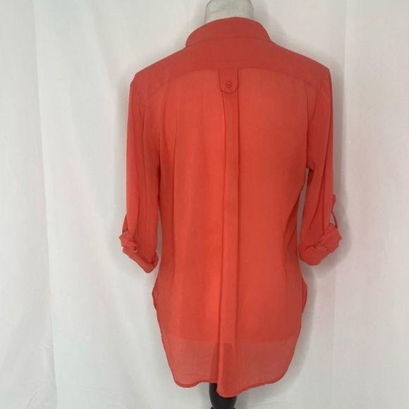 Women’s size large akira Chicago red label lightweight salmon color blouse - Picture 3 of 7